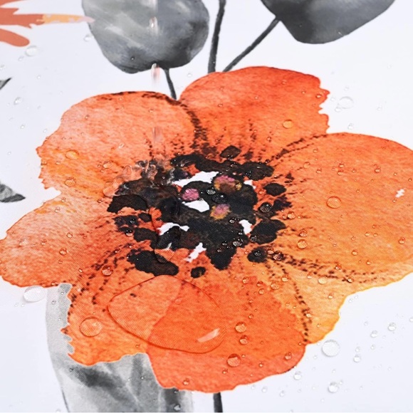 LIVILAN Floral Shower Curtain – Colorful Watercolor Wildflower Fabric 72” x 72” - Picture 5 of 8